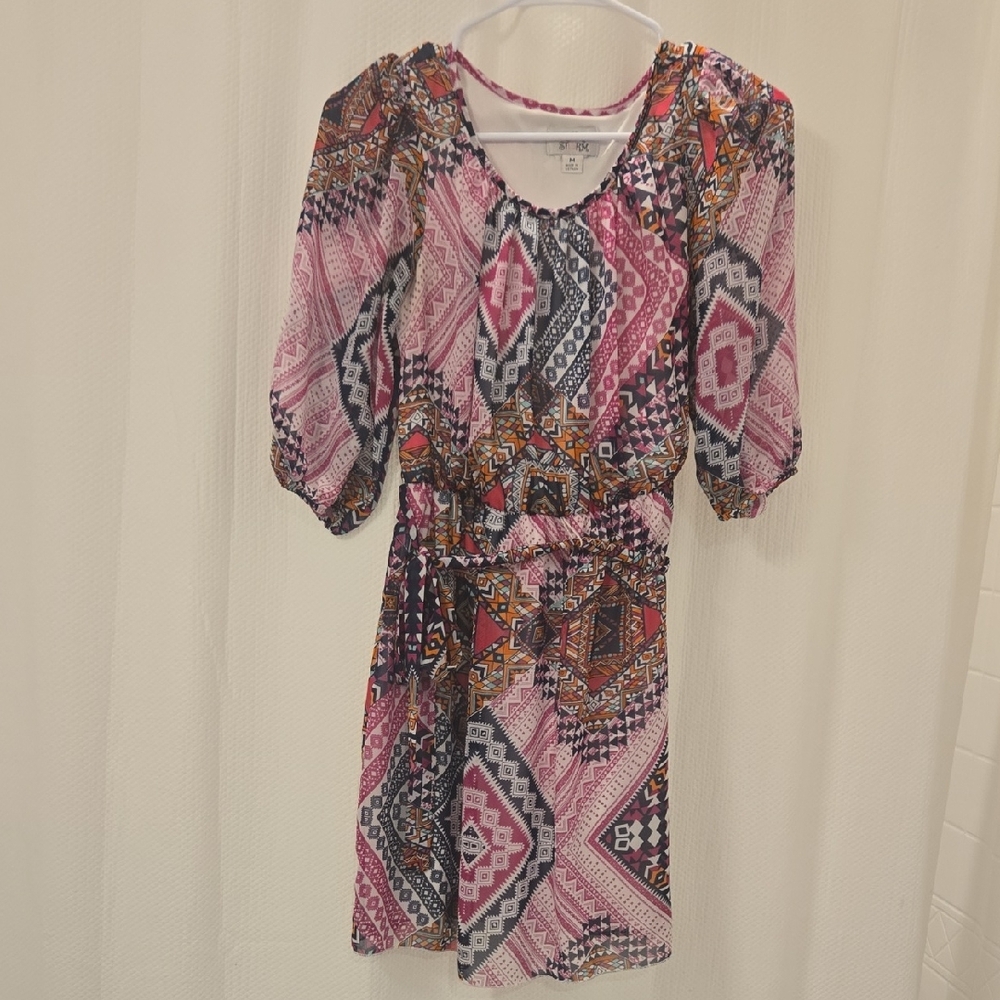 Colorful Geometric Print Dress